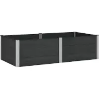 Syfax Jardinière surélevée Noir 200 x 100 x 54 cm