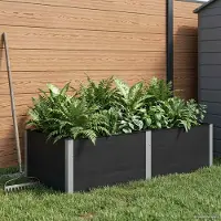Prolenta Maison Exclusive - Jardinière surélevée noire, dimensions 200 x 100 x 54 cm, en WPC et aluminium