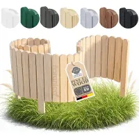 Pemicont Floranica Bordure de Jardin en Bois 20 x 200 cm Bois naturel Barrières de Jardin Bordure de Gazon Clôture d'Extérieur