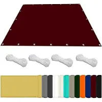 OEM Parasol de jardin - Protection contre le soleil - Polyester imperméable - 2,4 x 2,6 m - Couleur bordeaux