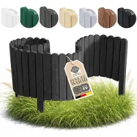 Pemicont Floranica Bordure de Jardin en Bois 30 x 100 cm Gris graphite Barrières de Jardin Bordure de Gazon Clôture d'Extérieur
