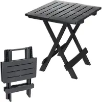 Spetebo Table pliante en plastique, dimensions 45 x 43 cm, couleur anthracite - Table d'appoint pliante pour jardin