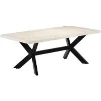 Syfax Table de salle à manger Blanc 200x100x75cm Bois manguier massif