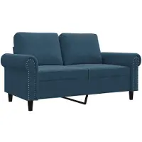 vidaXL Canapé 2 places bleu 120 cm velours