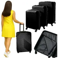 Northio Ensemble de valises noires 3 pièces - Légères et résistantes