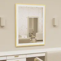VRYGLE Miroir de Salle de Bain LED 100x60 cm, Anti-Buée, Intensité Réglable, 3 Couleurs de Lumière, Montage Vertical & Horizontal, IP56