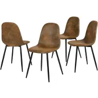 Meubles Cosy : lot de 4 chaises de salle à manger de style industriel en simili-suède – CHARLTON