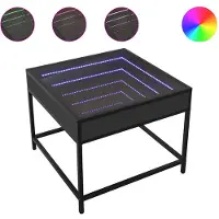 vidaXL Table basse avec Infinity-LED noir 50x50x41 cm