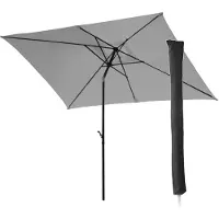 SVITA Parasol Set 3x2m Parasol balcon rectangulaire avec protection solaire mat Housse de protection Gris clair