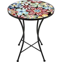 Axi Amélie Table Bistrot, Mosaique, Fiesta Flower | Table D'Appoint Bistrot Pour L'Extérieur, Pour Jardin/Balcon/Terrasse - 60 X 60 X 75 Cm