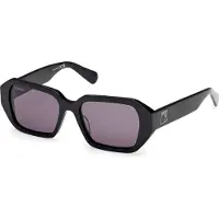 MAX&Co. Lunettes de soleil pour femmes MO0126 01A, noir brillant, dimensions : 53/17/140