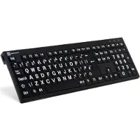 Logickeyboard LargePrint - pleine grandeur (100%) - filaire - USB - ?ŽERTY - noir