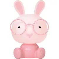 Luxus Europe - Lampe de chevet pour enfant, motif lapin rose - Veilleuse LED sans fil pour enfants - Rechargeable par USB-C