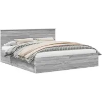 vidaXL Cadre de lit gris Sonoma 200 x 200 cm Bois composite