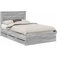 vidaXL Cadre de lit gris Sonoma 120 x 190 cm Bois d'ingénierie