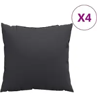 vidaXL Coussins de canapé 4 pcs noir 60x60 cm tissu