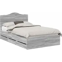vidaXL Cadre de lit gris Sonoma 120 x 190 cm Bois d'ingénierie