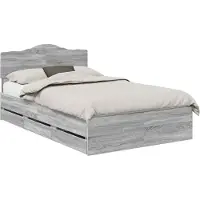 vidaXL Cadre de lit gris Sonoma 120 x 190 cm Bois d'ingénierie