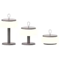 Luxus Europe - Lampe de table Samos 3-en-1, couleur taupe - Lampe de table d'extérieur sans fil, avec hauteur réglable – Rechargeable