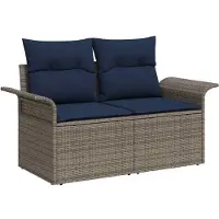 vidaXL Canapé de jardin pour 2 personnes, en polyrotin