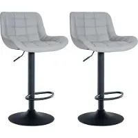 CLP - Ensemble de 2 tabourets de bar Tover, pivotants à 360° et réglables en hauteur | Couleur : gris | Matériau : similicuir