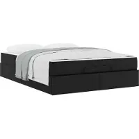 vidaXL Cadre de lit avec matelas Autres 2 pièces PVC noir