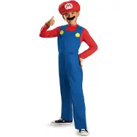 Disguise Super Mario Elevated Fancy Dress Costume Bleu 7-8 Years Enfants