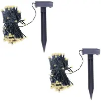 vidaXL guirlandes solaires 2 pcs. LED blanc chaud