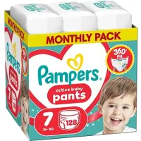 Pampers Active Baby Pants Diaper No.7 15+ Kg 128 Pieces MSB
