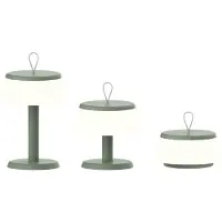 Luxus Europe - Lampe de table Samos 3-en-1, vert antique - Lampe de table d'extérieur sans fil, avec hauteur réglable – Rechargeable