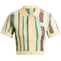 Adidas Originals T-shirt 'Glow' noisette / jaune pastel / gris / vert pastel