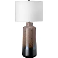Elstead Lighting Lampe de table en céramique Maryland, marron-noir-blanc, 1xE27x60W, céramique / plâtre, dimensions : 76x36x18,5 cm, IP20, Elstead