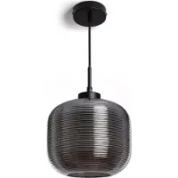 LEDKIA Suspension Métal Et Verre Beryl Gris Fumée