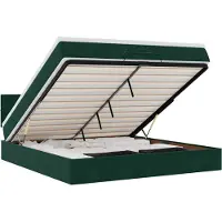vidaXL Ottoman-lit avec matelas vert foncé 160x200 cm velours