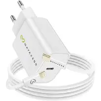 Avizar Mayaxess, chargeur 18 W pour iPhone 14 Plus + câble Lightning de 1 m, blanc