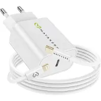 Avizar Mayaxess, chargeur 18 W pour iPhone 11 + câble Lightning de 1 m, blanc