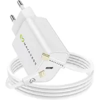 Avizar Mayaxess, chargeur 18 W pour iPhone 13 + câble Lightning de 1 m, blanc