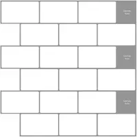 vidaXL : Carrelage métro, 50 pièces, blanc et gris, 30 x 30 cm, en polyuréthane et PET