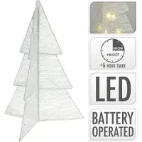 Detexpol Autres Marques Sapin de Noël Pliable Avec Led Timer 50Cm Blanc