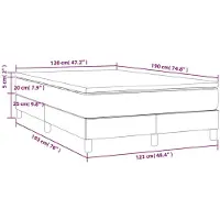 vidaXL Lit boxspring avec matelas noir 120x190 cm velours