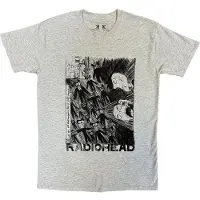 Radiohead Unisexe, T-shirt, Scribble, Gris, (S)