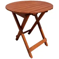 Garden Pleasure Table de jardin Hanford ? 45 x H 50 cm Table de balcon pliante en bois d'eucalyptus ronde