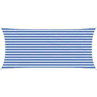 Syfax Voile d'ombre Bleu et Blanc 2 x 5 m HDPE