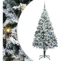 vidaXL Arbre de Noël artificiel, blanc, 210 cm