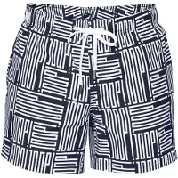JOOP! Shorts de bain ' Mediterran ' bleu foncé / blanc cassé