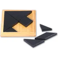 Quint Tangram en bois dans une boîte - 13 x 13 cm