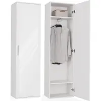 BellaFurn Armoire avec miroir DUO – Design moderne, rangement fonctionnel | Couleur : blanc mat