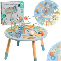 Classic World Table d'activités en bois « Sea Life » : musicale et éducative