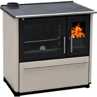 Eider Poêle à bois d’angle 10 kW – COCINA 170 m³ – Rendement 80 % – Sortie Ø130 mm – Classe énergétique A – Acier – Avec espace de rangement