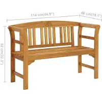 vidaXL Banc de jardin 114 cm bois massif acacia